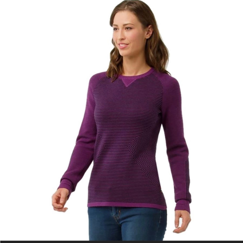 Smartwool Dacono Ski Sweater Crew Neck Small purple 100% Merino Wool